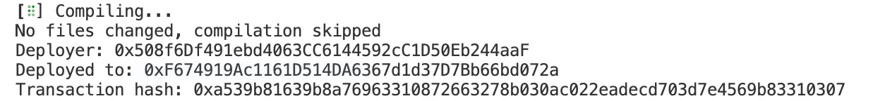 Deployment Result of Peer Token on EVM